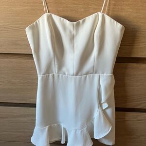 Amanda Uprichard White Ruffle Jumpsuit